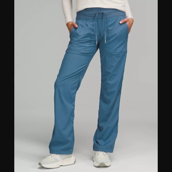 Exclusive Lululemon Dance Studio Mid-Rise Pants Blue Soft Denim 4 Full Straight - Picture 1 of 14